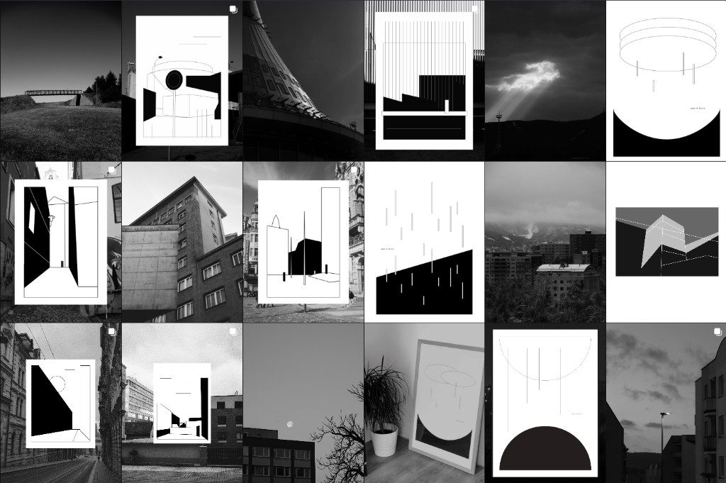 Rain and Hills Instagram grid — Liberec illustrations and photography