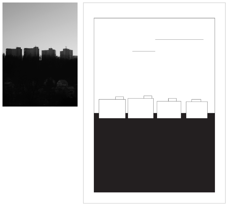Liberec hillside housing — photograph and illustration